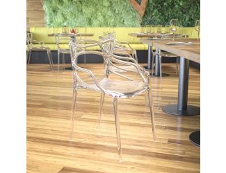 Transparent Fluid Style Stacking Side Chair - Accent & Side Chair