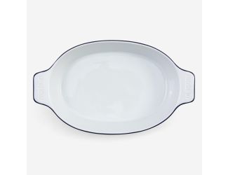 10" x 6.6" Oval Gratin Baking Dish, Porcelain - Blue