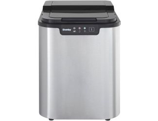 Portable Ice Maker in Stainless Steel/Black (1 Ice Cube Size)