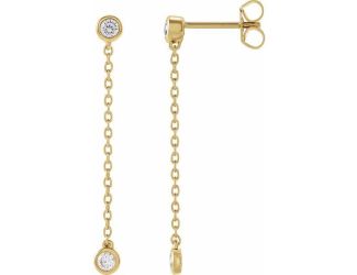 14K Y 1/4 CTW LB GRN DIA Earrings