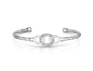 Diamond Silver Cuff Bracelet