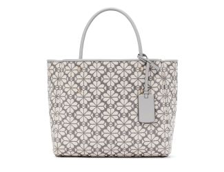 Spade Flower Jacquard Medium Everything Tote - Grey Multi