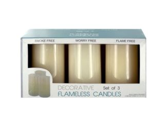 Decorative Flameless Vanilla Pillar Candles