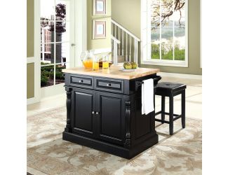 Oxford Kitchen Island W/Square Seat Stools