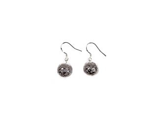Silver Plated Ornamental Ball Earrings