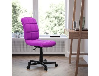 Mid-Back Purple Quilted Vinyl Swivel Task Office Chair - Home Office Chair