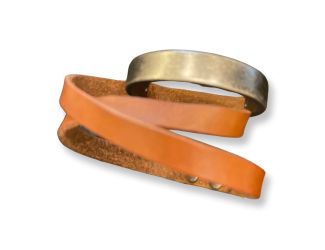 Saint Laurent Giglio Wrap Bracelet Brown Calf Leather Gold Hardware