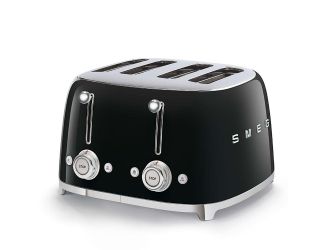 50s Retro-Style 4 Slice Slot Toaster Black