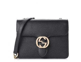 Gucci Black Icon GG Interlocking Small Crossbody Bag
