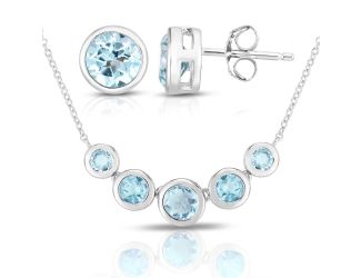 Blue Topaz Earring & Necklace Set