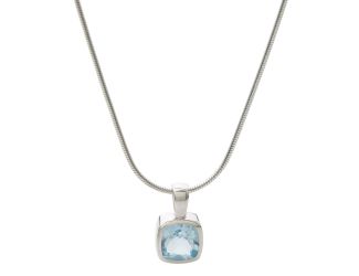 Blue Topaz Necklace w/ Snake Chain