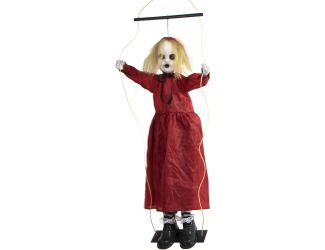 Animatronic Swinging Demon Girl with Lights and Sound, Indoor or Covered Outdoor Halloween Decoratio