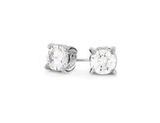 Diamante 4 Carat Stud Earrings - Rhodium. Made in America, Handcrafted in RI