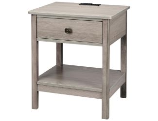 DecorTech Traditional End Table with AC Power and USB Charging Ports