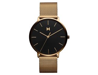 Mens Legacy Slim Lion Gold-Tone Stainless Steel Mesh Watch Black Dial
