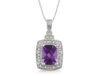 Amethyst & Diamond Necklace