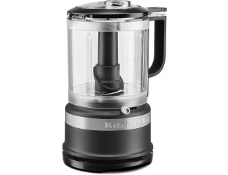 5-Cup Food Chopper with Multi-Purpose Blade and Whisk Accessory, Matte Black