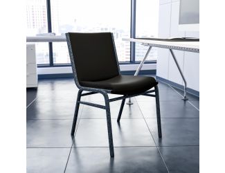 Heavy Duty Black Vinyl Stack Chair - Reception Furniture