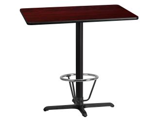 30" x 42" Laminate Table Top & 23.5" x 29.5" Bar Height Base with Foot Ring