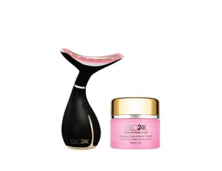 LED Skin Massager w/ Collagen Neck Cream