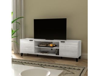 TV Stand for up to 70" TV's with Adjustable Shelves and Closed Storage - Gray