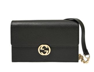 Interlocking Pebbled Leather Crossbody