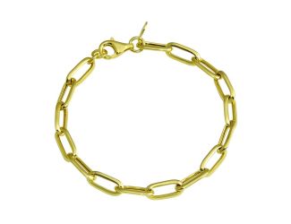 PARIKHS Gold Plated Paperclip Chain Bracelet in 925 Sterling Silver - 7 "