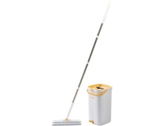 Mop and Bucket with Pump System in Lemon
