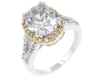 Gold Trimmed Engagement Ring