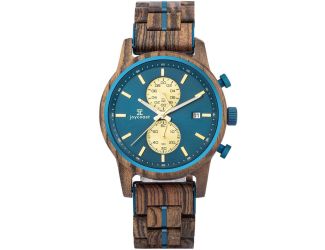 Aries  Zebrawood Chronograph Wooden Watch