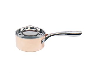 Copper Tri-Ply  7" Covered Saucepan, Non-Hammered