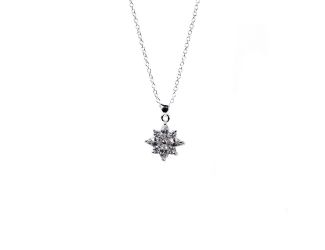 Crystal Flower Pendant Necklace