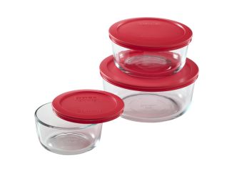6pc Round Storage Set Red