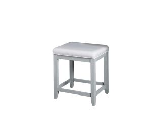 Vista Vanity Stool In Vintage Grey With Dove Grey Linen