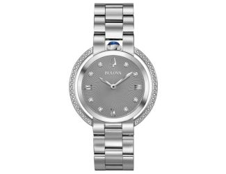 Ladies Rubaiyat Diamond Case Grey Watch SS Bracelet
