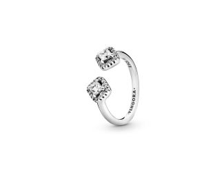 Square Sparkle Open Ring Size 52