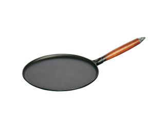 11" Cast Iron Crepe Pan w/ Spreader & Spatula Black