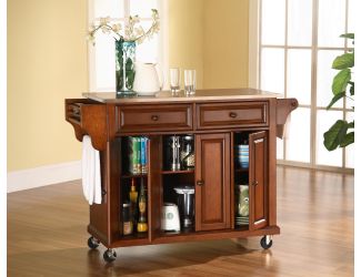 Stainless Steel Top Kitchen Cart/Island (Cherry)