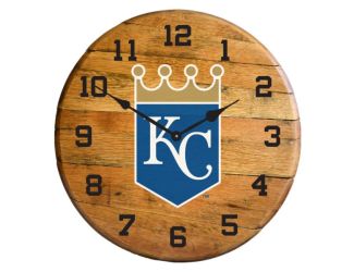 Kansas City Royals Oak Barrel Clock