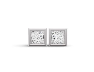 Princess Lab Diamond Solitaire Earrings Size 0.5 CTW