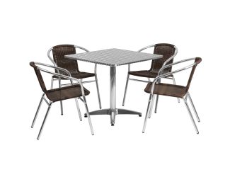 5pc Square Aluminum Patio Set
