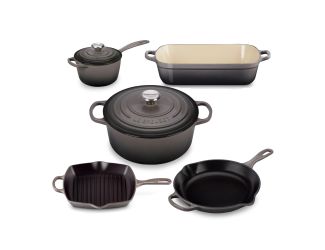 7pc Signature Cast Iron Cookware Set Oyster