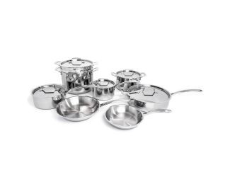 Straight 13Pc 18/10 SS Tri-Ply Cookware Set