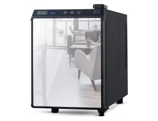 BLACK+DECKER 6 Bottle Wine Cellar, Thermoelectric With LED Display And Mirror Door - Black