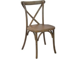 Hand Scraped Dark Natural X-Back Chair