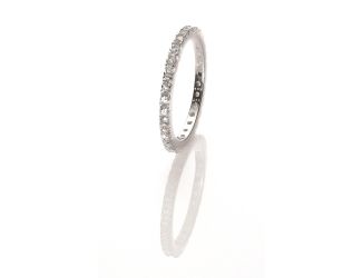 Cubic Zirconia and Sterling Silver Eternity Ring, Size 10