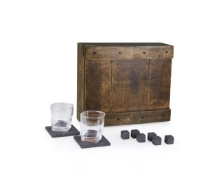 Whiskey Box Gift Set, (Oak Wood)