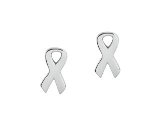 Joyful Sentiments Silver Cancer Awareness Ribbon Earrings