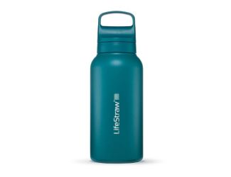 LifeStraw Go 1L Stainless Steel Filtered Water Bottle Laguna Teal
