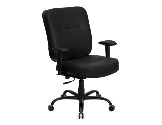 Big & Tall 400 lb. Rated High Back Black LeatherSoft Executive Ergonomic Chair